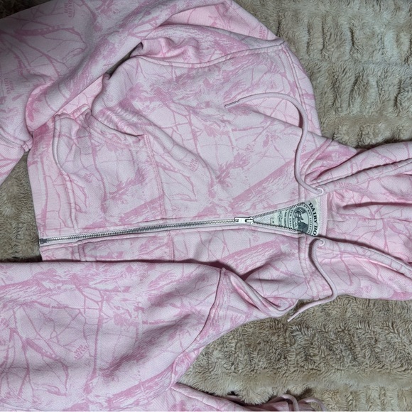Dairy Boy bubblegum Pink crop Hoodie and Sweatpants Set small - Picture 4 of 4